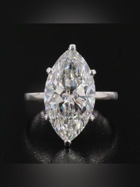 18K 7.53 CT Lab Grown Marquis Diamond Ring
